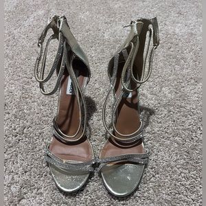 steve madden rhinestone metallic heels